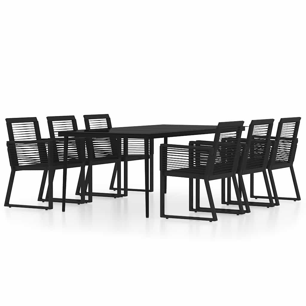 vidaXL 7 Piece Garden Dining Set Black 2
