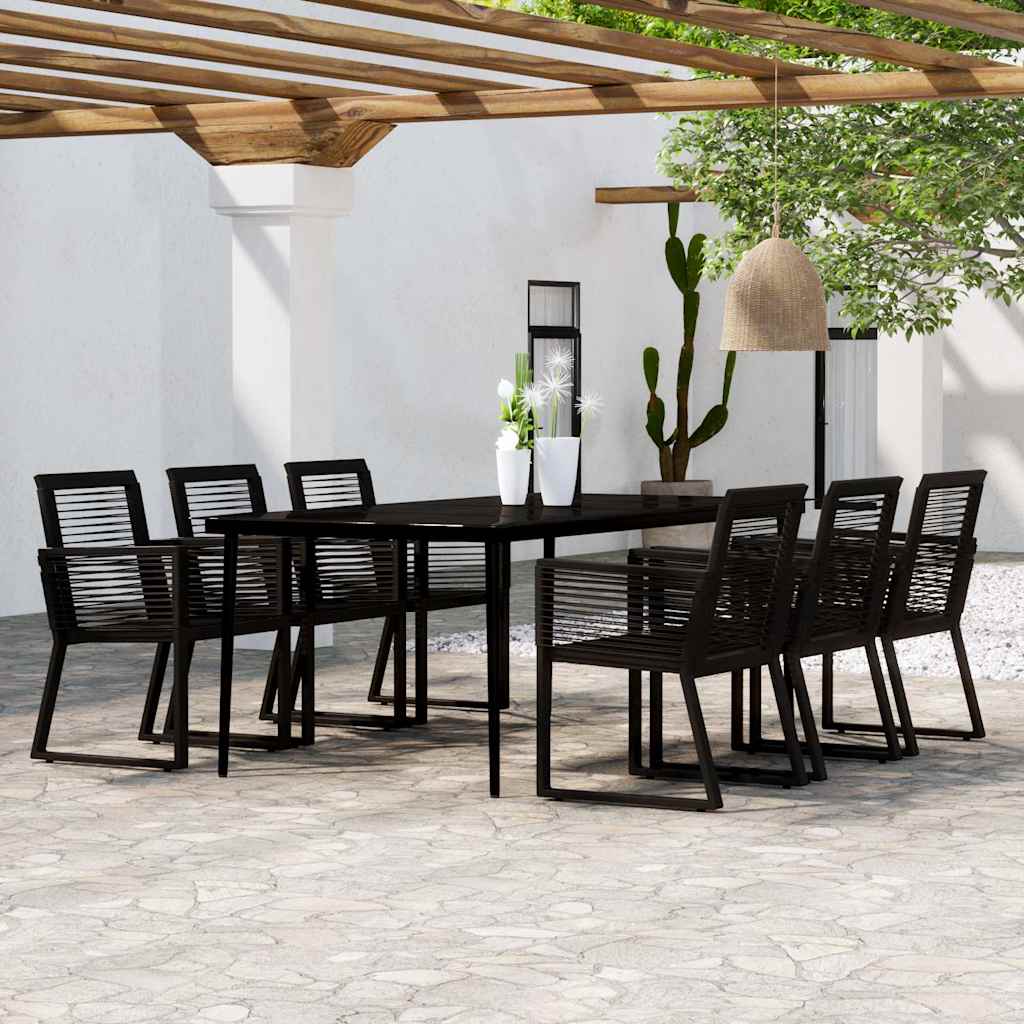 vidaXL 7 Piece Garden Dining Set Black 1