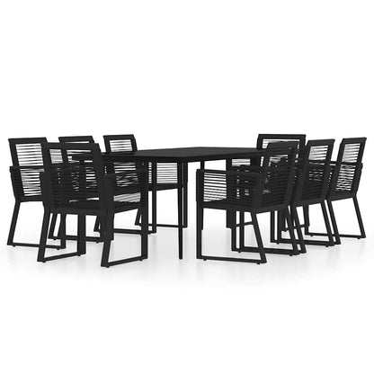 vidaXL 9 Piece Garden Dining Set Black 2