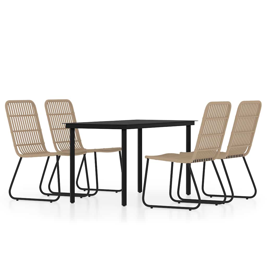 5 Piece Garden Dining Oak 140 cm table length 4
