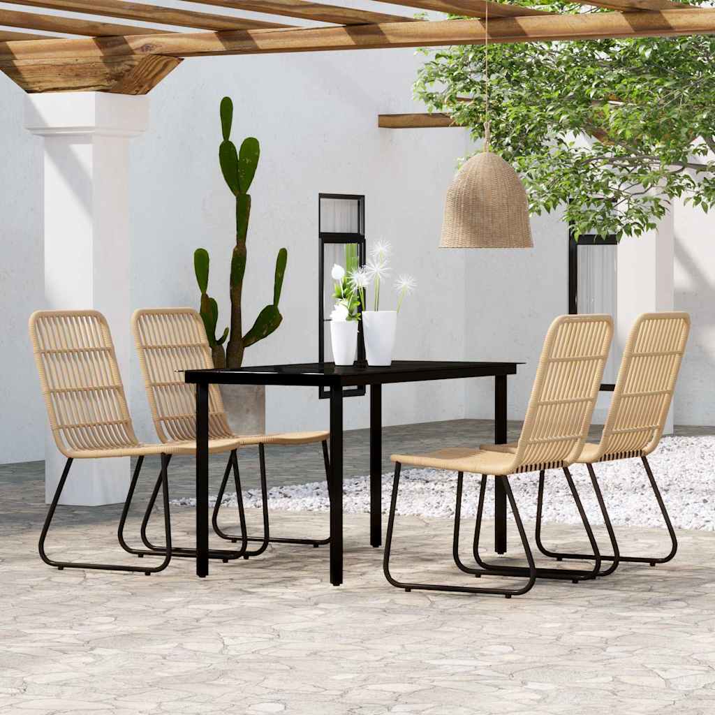 5 Piece Garden Dining Oak 140 cm table length 4