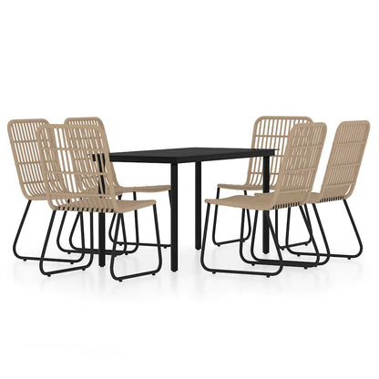 vidaXL 7 Piece Garden Dining Set Oak 2