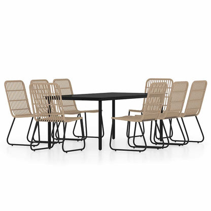 vidaXL 9 Piece Garden Dining Set Oak 2