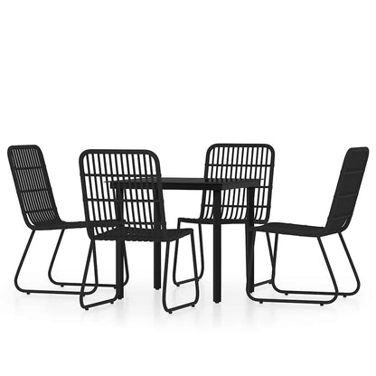 vidaXL 5 Piece Garden Dining Set Black 2
