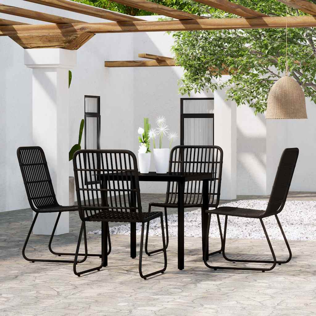 vidaXL 5 Piece Garden Dining Set Black 1