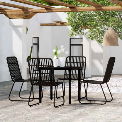 vidaXL 5 Piece Garden Dining Set Black 1