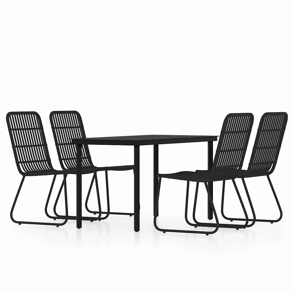 vidaXL 5 Piece Garden Dining Set Black 2