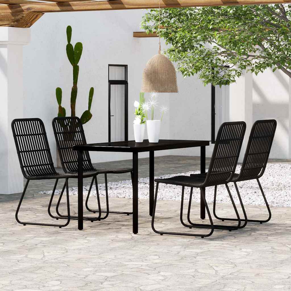 vidaXL 5 Piece Garden Dining Set Black 1