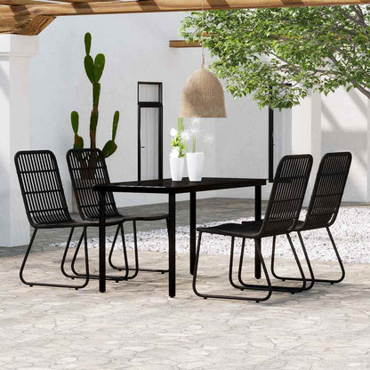 vidaXL 5 Piece Garden Dining Set Black 1