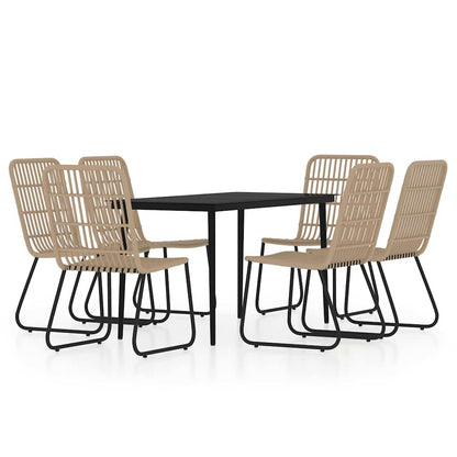 vidaXL 7 Piece Garden Dining Set Oak 2