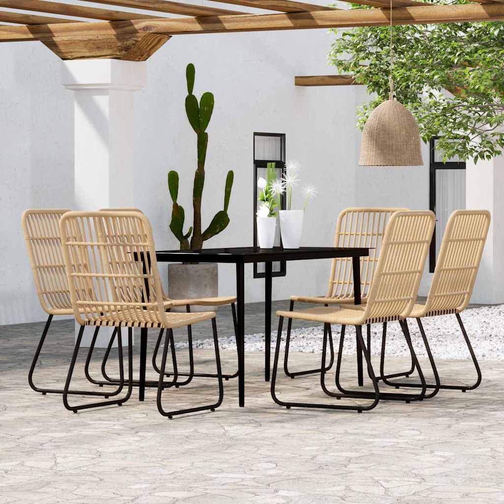 vidaXL 7 Piece Garden Dining Set Oak 1