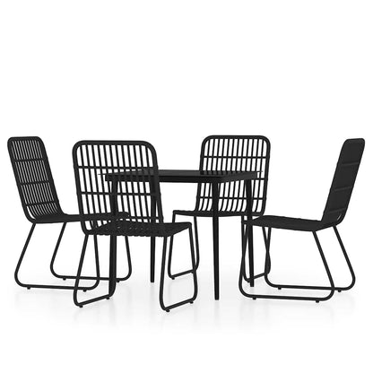 vidaXL 5 Piece Garden Dining Set Black 2