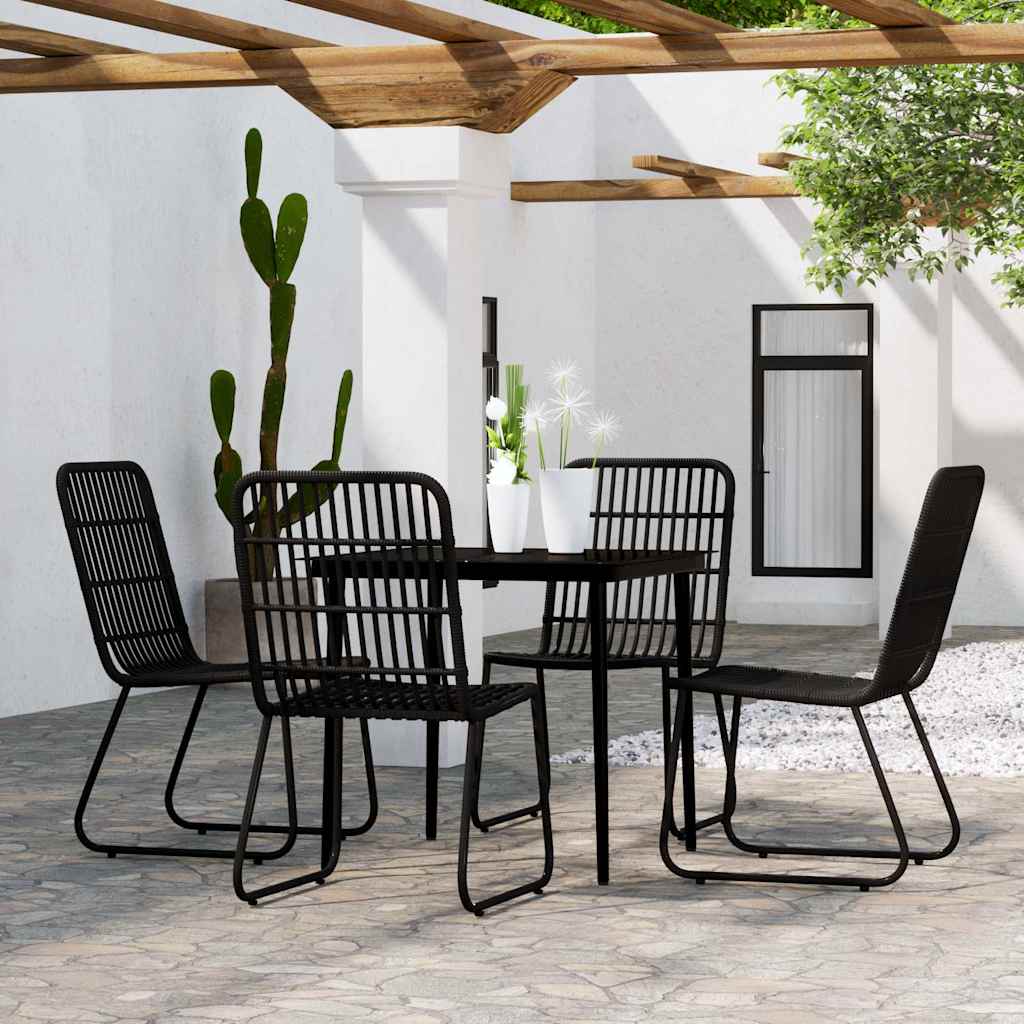 vidaXL 5 Piece Garden Dining Set Black 1