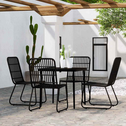 vidaXL 5 Piece Garden Dining Set Black 1