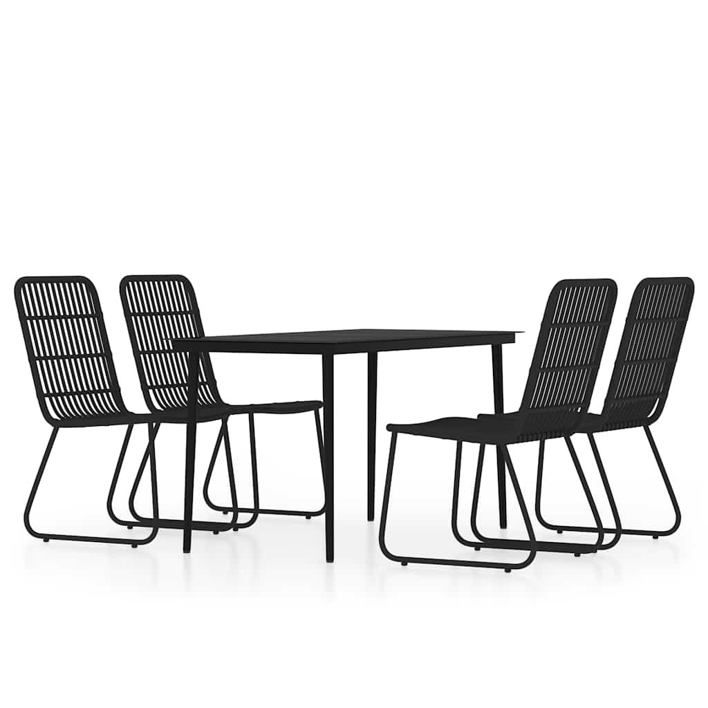 vidaXL 5 Piece Garden Dining Set Black 2
