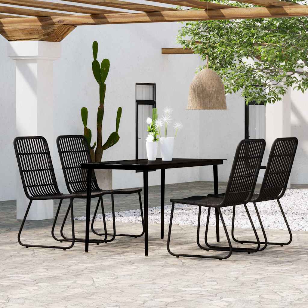 vidaXL 5 Piece Garden Dining Set Black 1