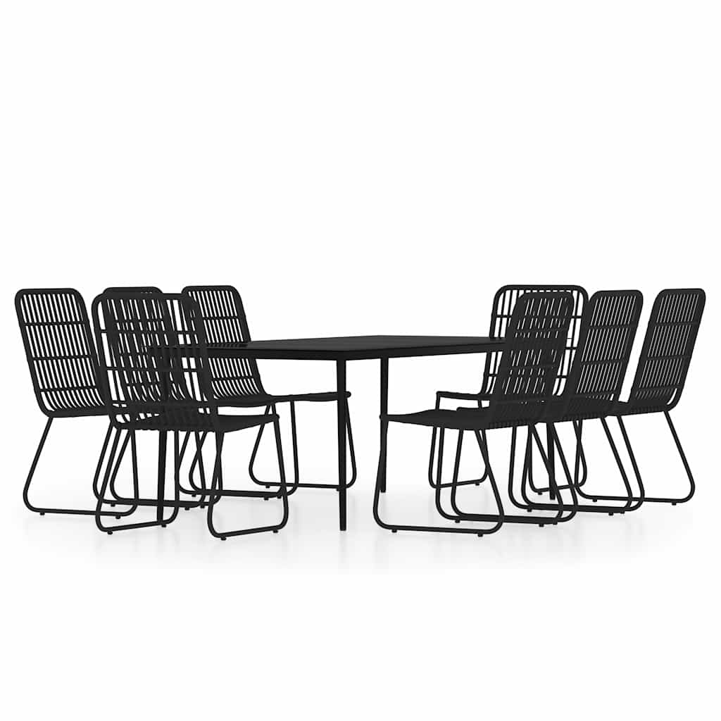 vidaXL 9 Piece Garden Dining Set Black 2