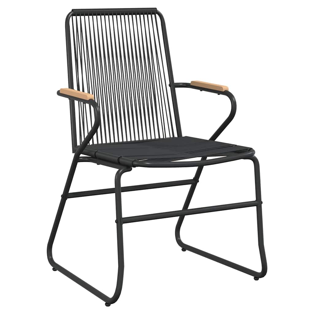 vidaXL 9 Piece Garden Dining Set Black PVC Rattan 5