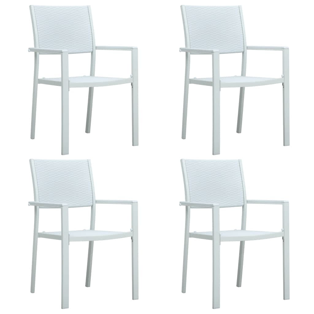 5 Piece Garden Dining White 140 cm table length 4