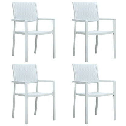 5 Piece Garden Dining White 140 cm table length 4