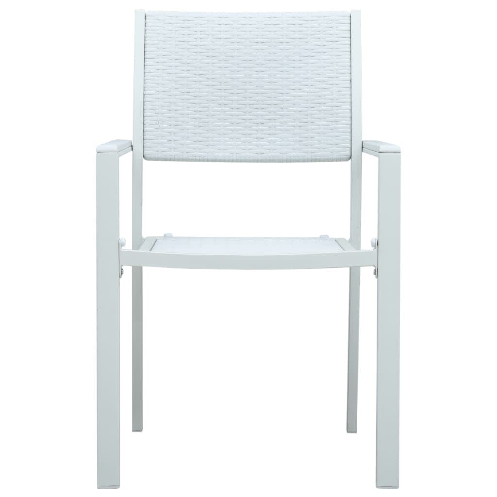 vidaXL 9 Piece Garden Dining Set White 4