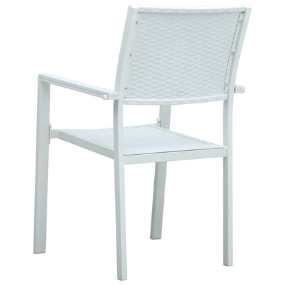 vidaXL 9 Piece Garden Dining Set White 6
