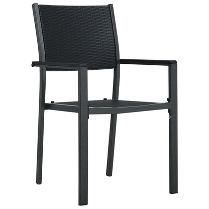 vidaXL 9 Piece Garden Dining Set Black 3