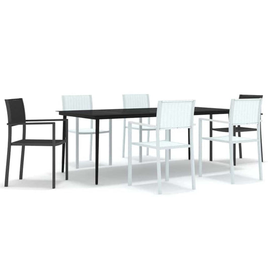 5 Piece Garden Dining Black 6