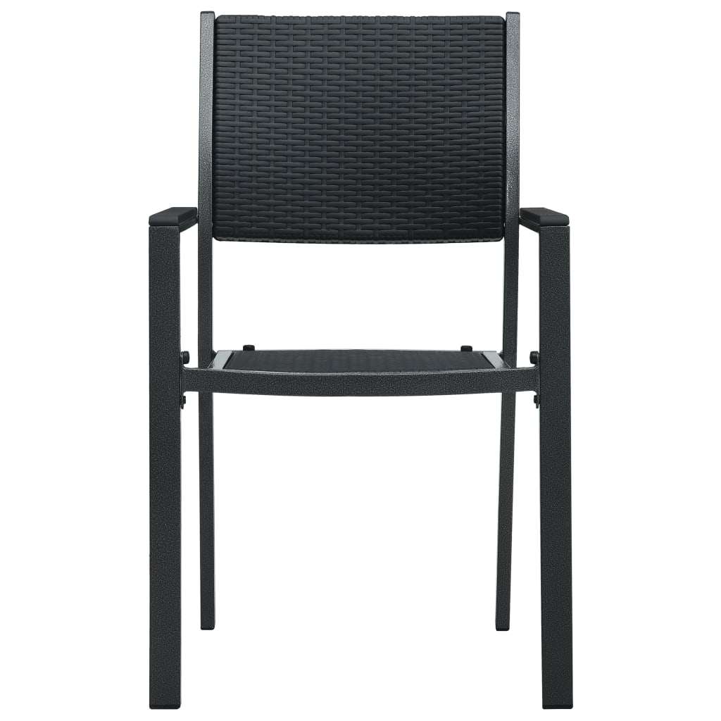 vidaXL 9 Piece Garden Dining Set Black 4