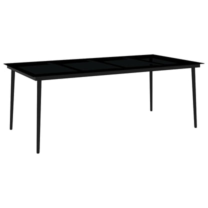vidaXL 9 Piece Garden Dining Set Black 5