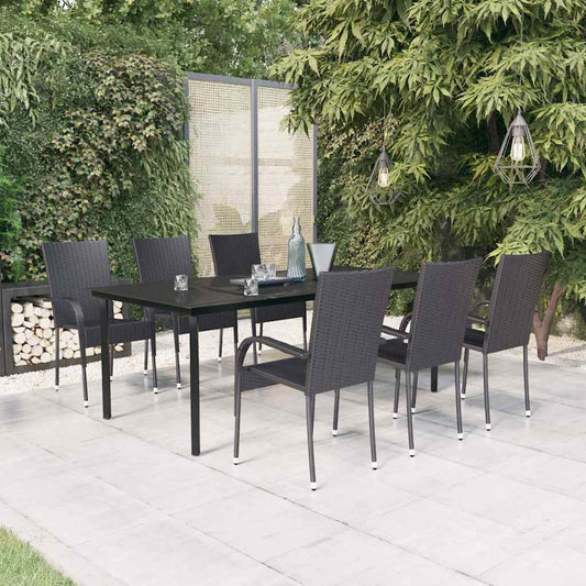 5 Piece Garden Dining Black 6