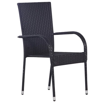 vidaXL 9 Piece Garden Dining Set Black 3