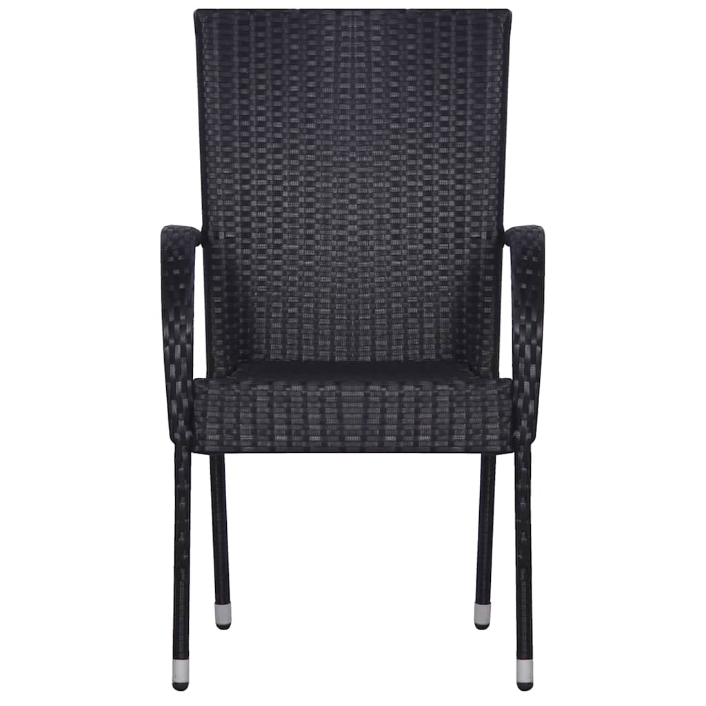 vidaXL 9 Piece Garden Dining Set Black 4