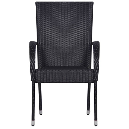 vidaXL 9 Piece Garden Dining Set Black 4