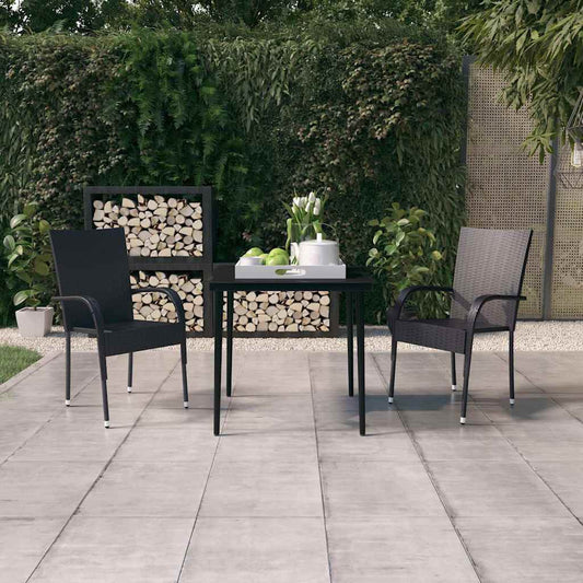 5 Piece Garden Dining Black 80 cm table length 2