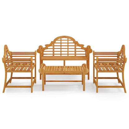 vidaXL 4 Piece Garden Lounge Set Solid Wood Teak 2