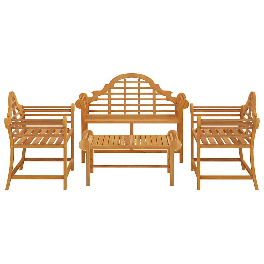 vidaXL 4 Piece Garden Lounge Set Solid Wood Teak 3