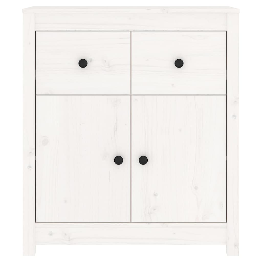 Sideboard 70x35x80 cm Solid Wood Pine White 2 Door Sideboard