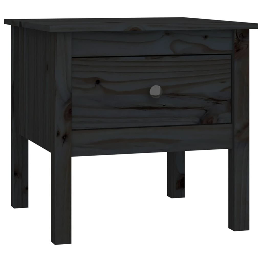 vidaXL Side Tables 2 pcs Black 50x50x49 cm Solid Wood Pine