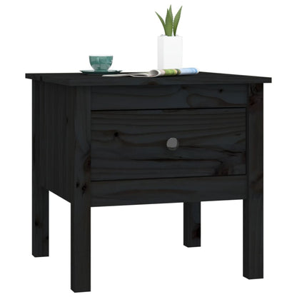 vidaXL Side Tables 2 pcs Black 50x50x49 cm Solid Wood Pine