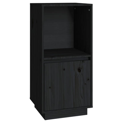 vidaXL Sideboard Black 38x35x80 cm Solid Wood Pine