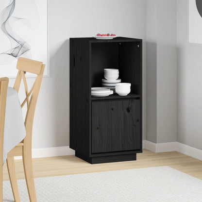 vidaXL Sideboard Black 38x35x80 cm Solid Wood Pine