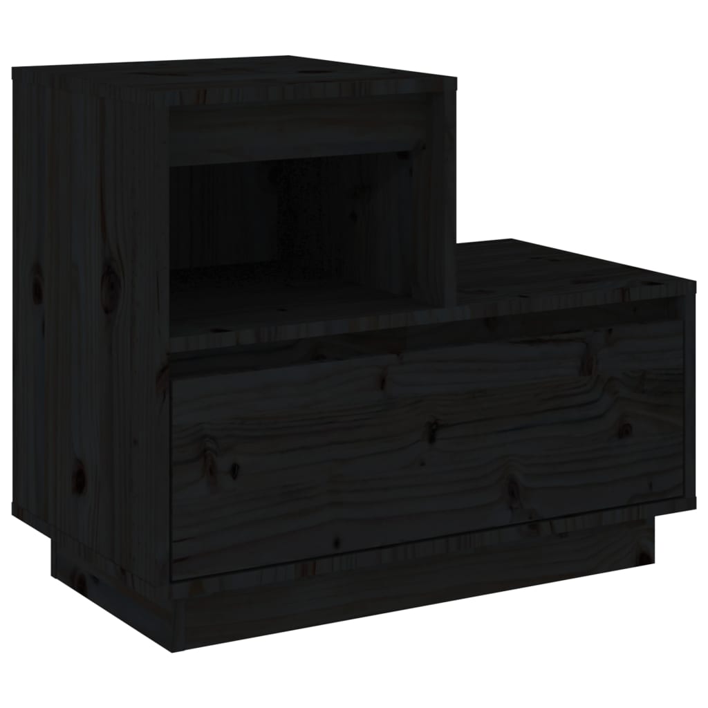 vidaXL Bedside Cabinets 2 pcs Black 60x34x51 cm Solid Wood Pine