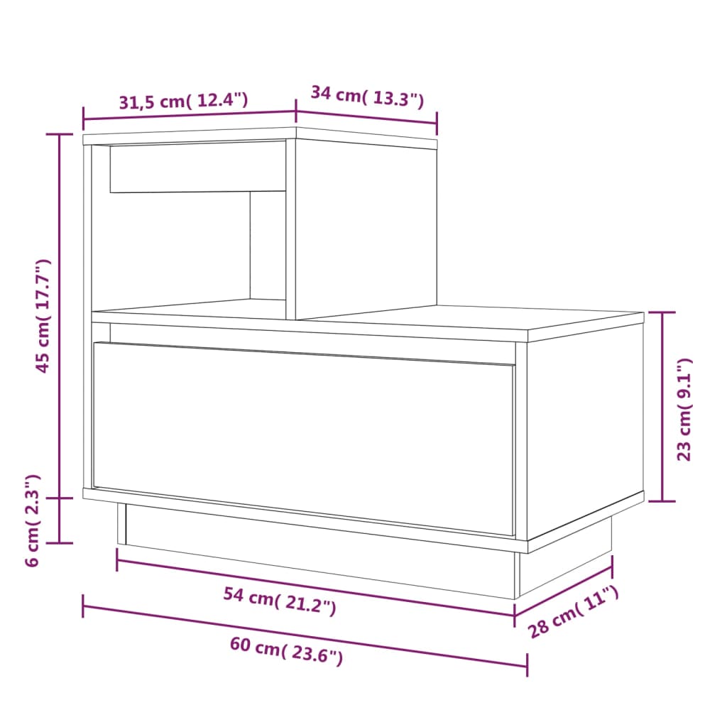 vidaXL Bedside Cabinets 2 pcs Black 60x34x51 cm Solid Wood Pine