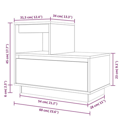 vidaXL Bedside Cabinets 2 pcs Black 60x34x51 cm Solid Wood Pine