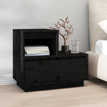 vidaXL Bedside Cabinets 2 pcs Black 60x34x51 cm Solid Wood Pine