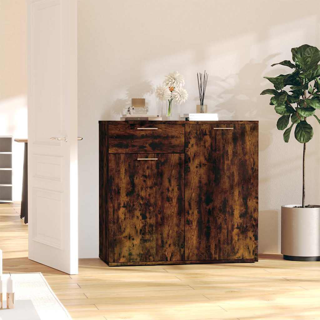 Sideboard 80x36x75 cm Engineered Wood Smoked oak 80 cm
