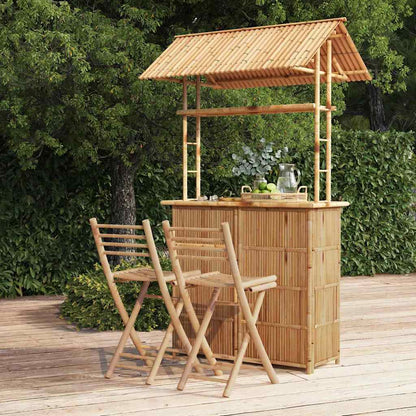 vidaXL 3 Piece Bar Set Bamboo 1