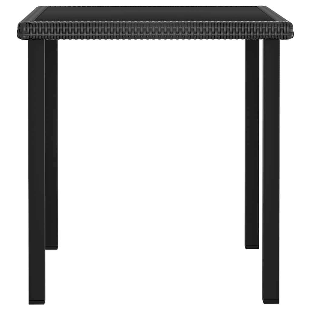 5 Piece Outdoor Dining Set with Cushions Poly Rattan Black 70 cm table length 2