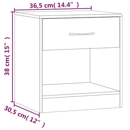 vidaXL Bedside Cabinets 2 pcs with Drawer Grey Sonoma